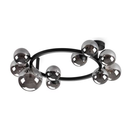 Ideal Lux - LED Πλαφονιέρα οροφής PERLAGE 10xG9/3W/230V διάμετρος 70 cm μαύρο/φιμέ