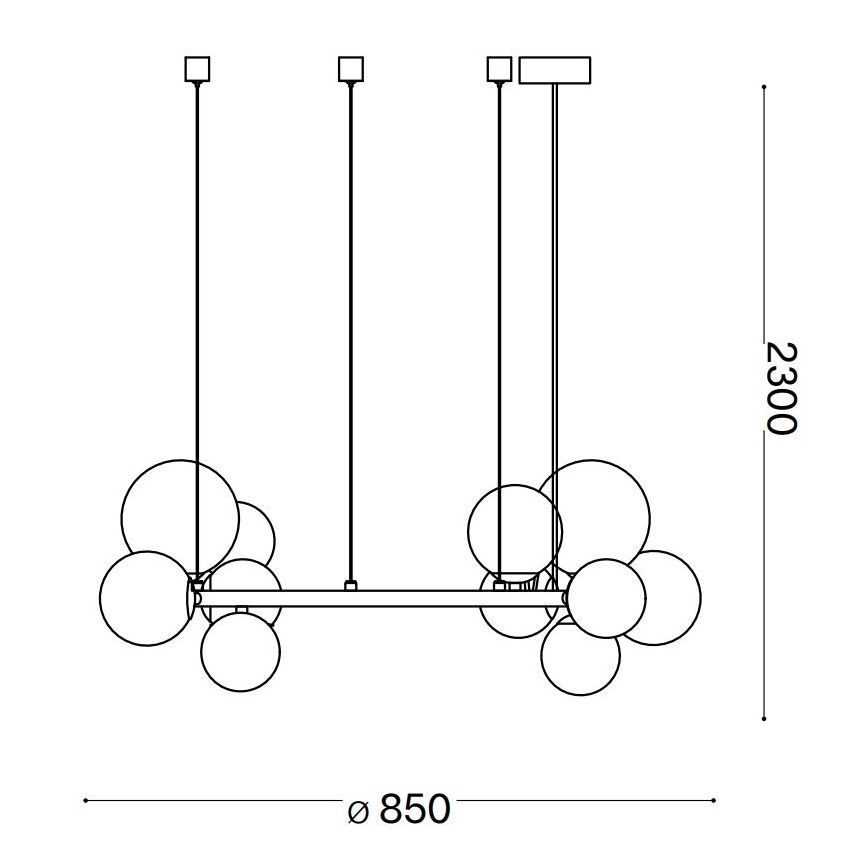 Ideal Lux - LED κρεμαστό φωτιστικό PERLAGE 14xG9/3W/230V Ø 85 cm χρυσό/καπνιστό μπεζ