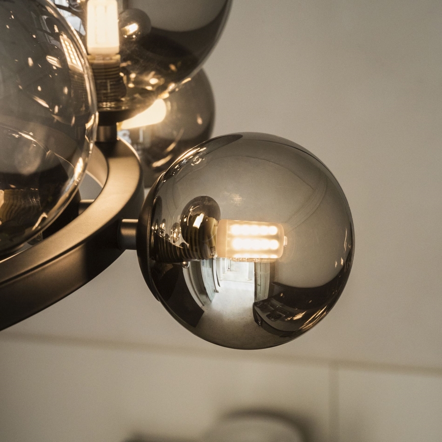 Ideal Lux - Κρεμαστό φωτιστικό LED με καλώδιο PERLAGE 11xG9/3W/230V διάμ. 73 cm μαύρο/καπνιστό μαύρο