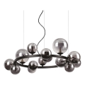 Ideal Lux - LED πολυέλαιος με ανάρτηση σε καλώδιο PERLAGE 14xG9/3W/230V, διάμ. 85 εκ., μαύρο/καπνιστό μαύρο