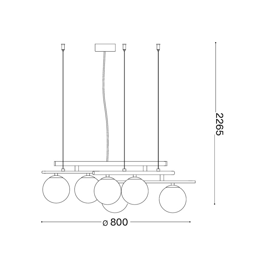 Ideal Lux - LED πολυέλαιος με καλώδιο ATLAS 6xG9/3W/230V χρυσός