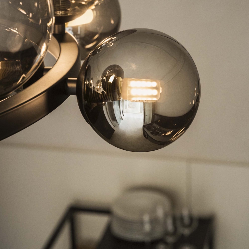 Ideal Lux - Πολυέλαιος LED PERLAGE με ανάρτηση σε καλώδιο 30xG9/3W/230V 143 cm μαύρο/καπνιστό μαύρο