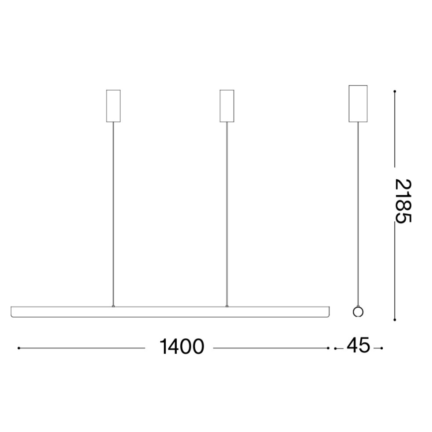 Ideal Lux - Ρυθμιζόμενο LED κρεμαστό φωτιστικό με καλώδιο DORICA LED/35W/230V CRI 90 140 cm λευκό