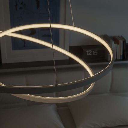 Ideal Lux - LED ρυθμιζόμενο κρεμαστό φωτιστικό με καλώδιο OZ LED/48W/230V διάμ. 60 cm CRI 90 λευκό