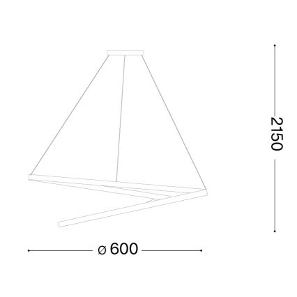 Ideal Lux - LED ρυθμιζόμενο κρεμαστό φωτιστικό με καλώδιο OZ LED/48W/230V διάμ. 60 cm CRI 90 λευκό