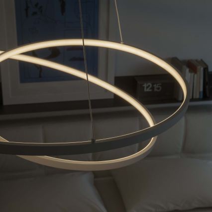 Ideal Lux - LED ρυθμιζόμενο κρεμαστό φωτιστικό με καλώδιο OZ LED/55W/230V διάμ. 80 cm CRI 90 λευκό