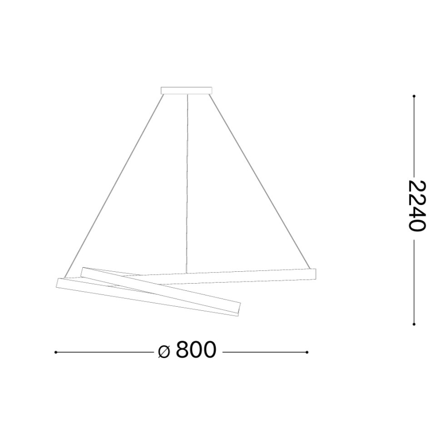 Ideal Lux - LED ρυθμιζόμενο κρεμαστό φωτιστικό με καλώδιο OZ LED/55W/230V διάμ. 80 cm CRI 90 λευκό