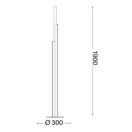 Ideal Lux - LED ρυθμιζόμενο επιδαπέδιο φωτιστικό DORICA 3xLED/33W/230V CRI 90 λευκό
