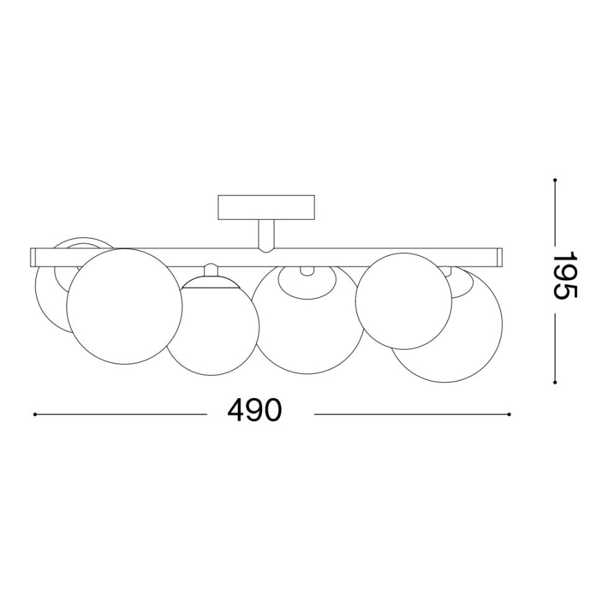 Ideal Lux - LED προσκολλητό φωτιστικό οροφής PERLAGE 6xG9/3W/230V 49 cm χρυσό/καπνιστό μπεζ