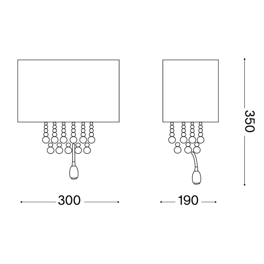Ideal Lux - LED Επιτοίχιο φωτιστικό 2xE14/40W/230V + LED/1W