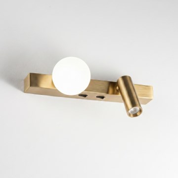 Ideal Lux - LED Επιτοίχιο φωτιστικό BINOMIO 2xLED/3W/230V CRI 90 ορείχαλκος
