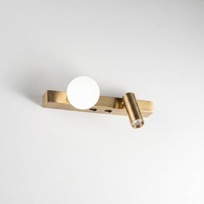 Ideal Lux - LED Επιτοίχιο φωτιστικό BINOMIO 2xLED/3W/230V CRI 90 ορείχαλκος