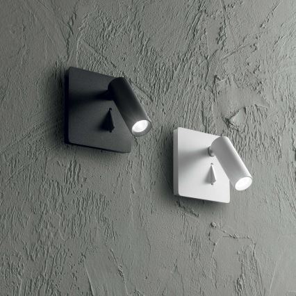 Ideal Lux - LED Επιτοίχιο φωτιστικό σημείου LITE LED/3W/230V CRI 90 μαύρο