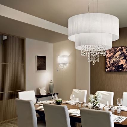 Ideal Lux - LED κρυστάλλινο επιτοίχιο φωτιστικό OPERA 2xE14/40W/230V + LED/1W λευκό