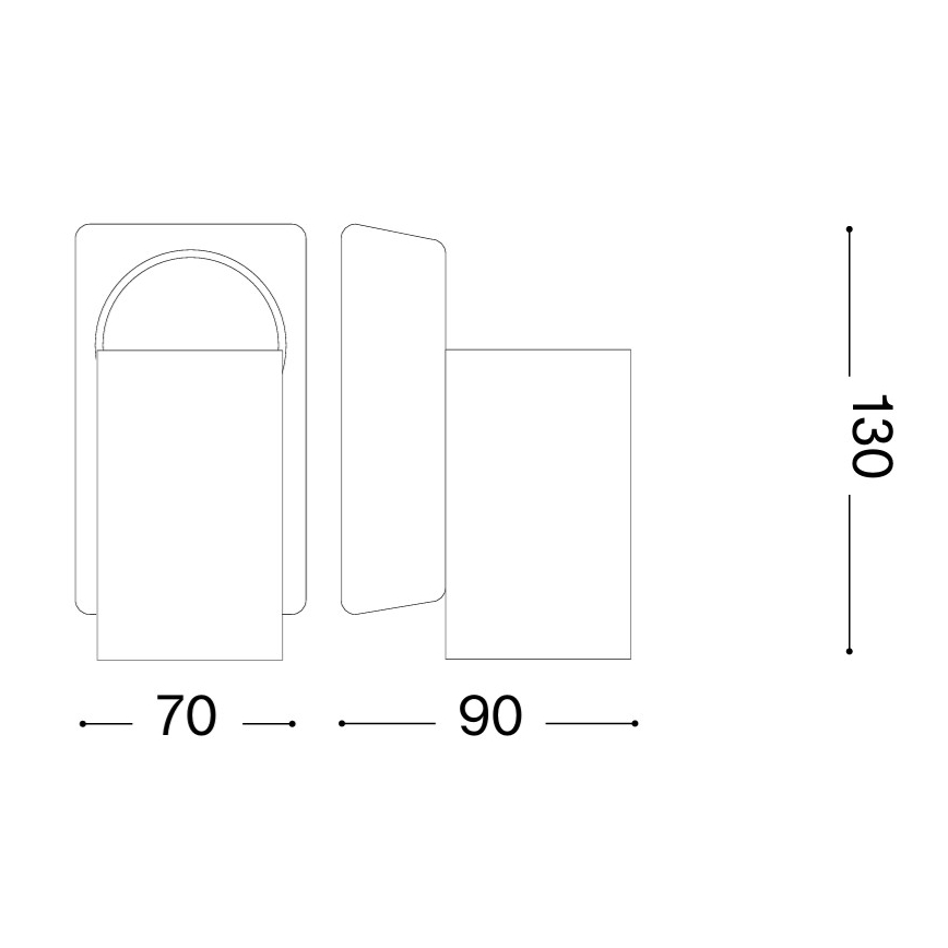 Ideal Lux - LED επιτοίχιο φωτιστικό σποτ RUDY 1xGU10/7W/230V CRI 90 μαύρο