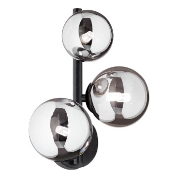 Ideal Lux - LED επιτοίχιο φωτιστικό PERLAGE 3xG9/3W/230V μαύρο/καπνιστό μαύρο