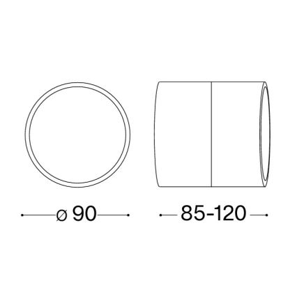 Ideal Lux - LED εξωτερικό επιτοίχιο φωτιστικό OMEGA LED/7W/230V CRI 90 IP54 ανθρακί