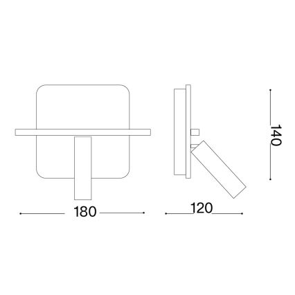 Ideal Lux - LED επιτοίχιο σημειακό φωτιστικό PIANO LED/10W/230V CRI 90 USB λευκό