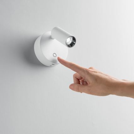 Ideal Lux - Ρυθμιζόμενο με αφή επιτοίχιο σημειακό φωτιστικό ELF LED/3W/230V CRI 95 λευκό