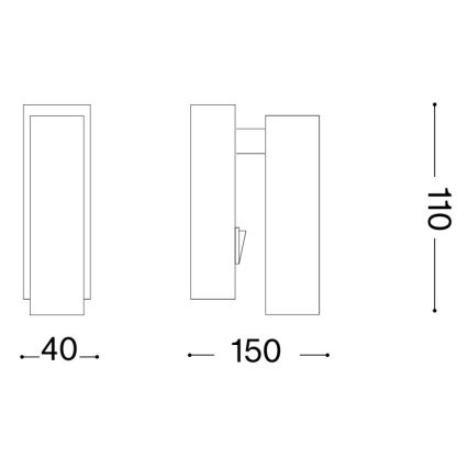 Ideal Lux - LED Επιτοίχιο σποτ φωτιστικό PAGE LED/3W/230V CRI 90 μαύρο