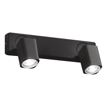 Ideal Lux - LED επιτοίχιο σποτ RUDY 2xGU10/7W/230V CRI 90 μαύρο