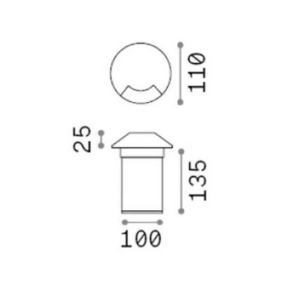 Ideal Lux - LED εντοιχισμένο φωτιστικό για διέλευση οχημάτων ROCKET LED/3W/230V CRI 90 IP67 ματ χρώμιο