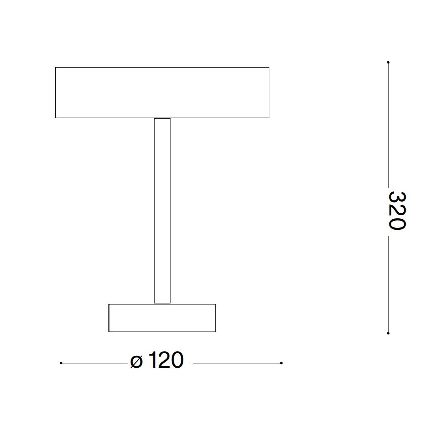 Ideal Lux - LED εξωτερικό φωτιστικό αφής TOFFEE LED/2W/230V 2200 mAh CRI 90 IP54 μαύρο