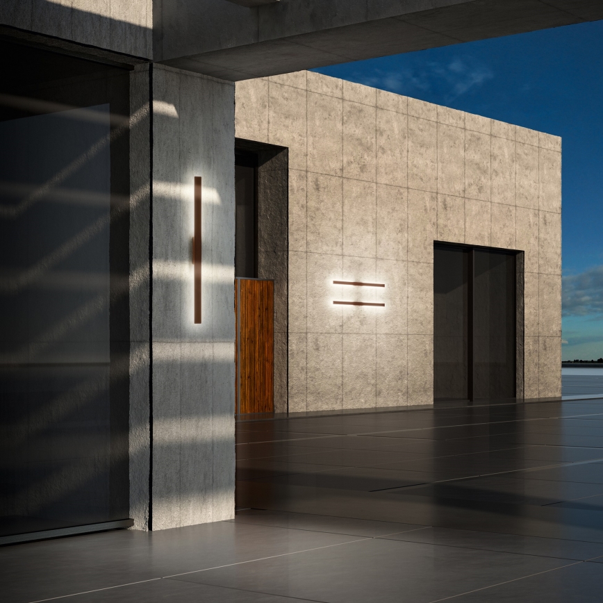 Ideal Lux - Επιτοίχιο φωτιστικό εξωτερικού χώρου LED LINEA LED/23W/230V CRI 90 144 cm IP54 καφέ