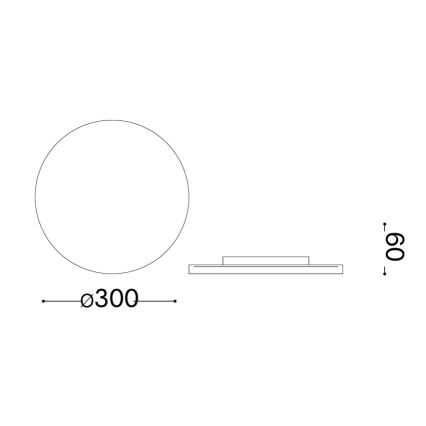 Ideal Lux - Εξωτερικό επιτοίχιο φωτιστικό LED PUNTO LED/16W/230V CRI 90 Ø 30 cm IP54 μαύρο