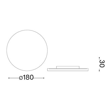 Ideal Lux - Εξωτερικό επιτοίχιο φωτιστικό LED PUNTO LED/9W/230V CRI 90 Ø 18 cm IP54 ανθρακί