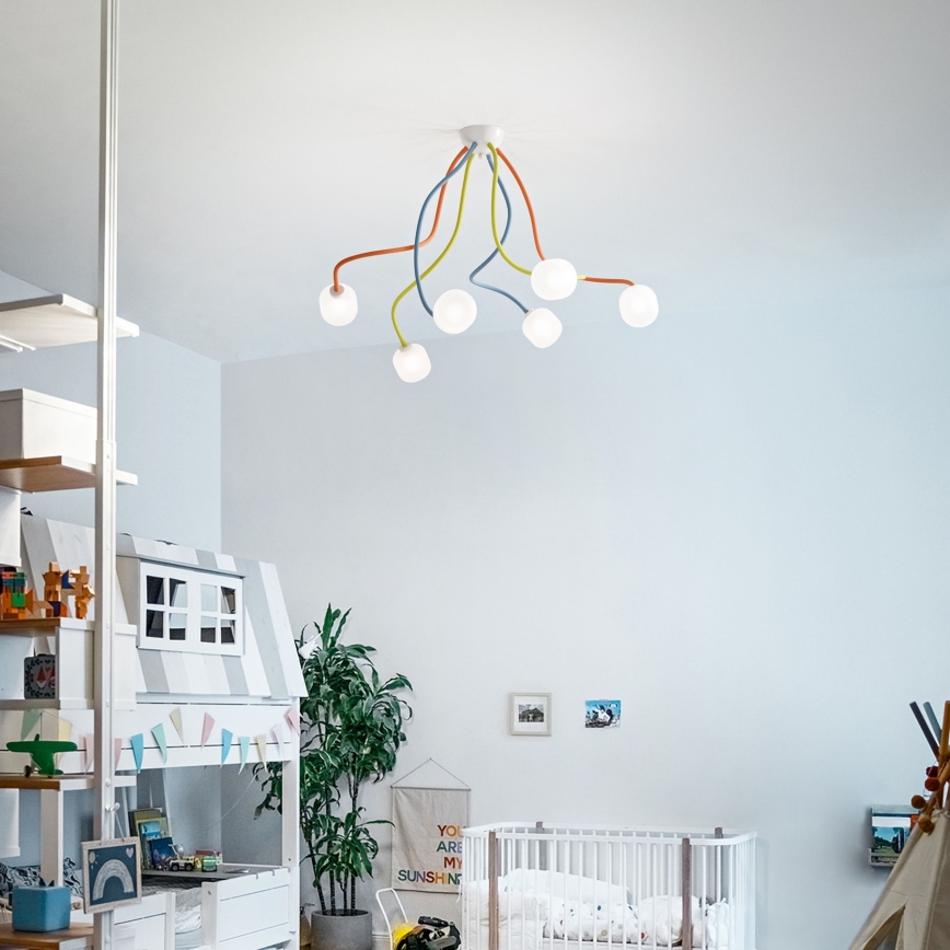 Ideal Lux - LED Εύκαμπτη πλαφονιέρα οροφής OCTOPUS 6xG9/3W/230V πολύχρωμα