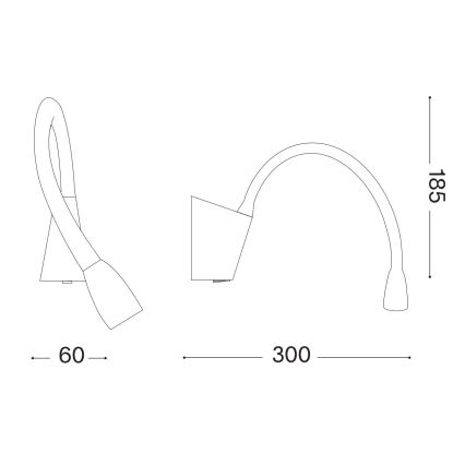 Ideal Lux - LED Εύκαμπτο μικρό φωτιστικό GOOSE LED/3W/230V CRI 90 λευκό