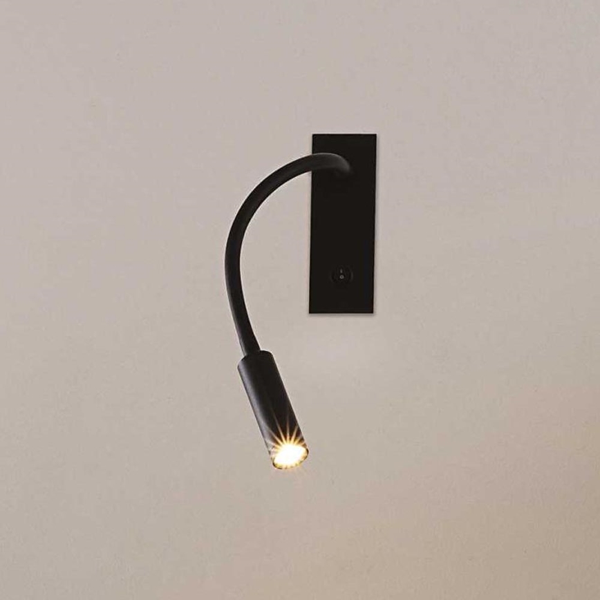 Ideal Lux - LED Εύκαμπτο μικρό φωτιστικό IO LED/3W/230V CRI 90 μαύρο