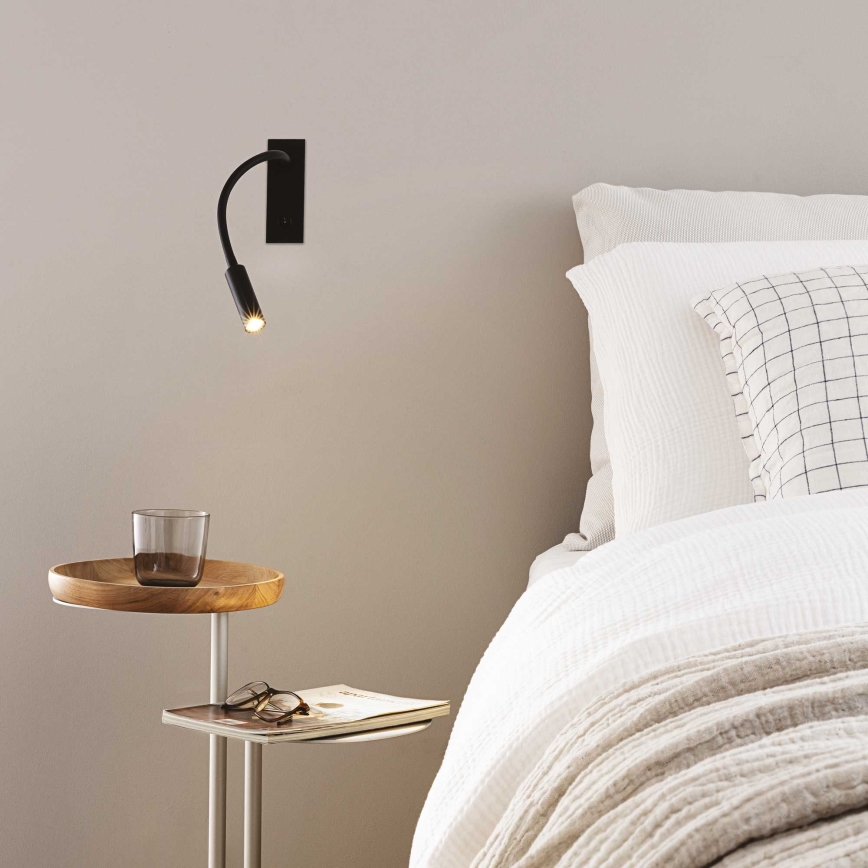 Ideal Lux - LED Εύκαμπτο μικρό φωτιστικό IO LED/3W/230V CRI 90 μαύρο