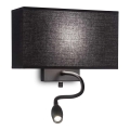 Ideal Lux - LED Εύκαμπτο φωτιστικό τοίχου HOTEL 1xE27/60W/230V + LED/1,5W/230V