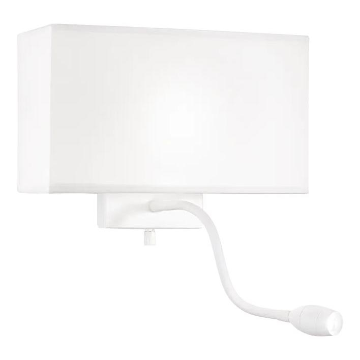 Ideal Lux - LED Εύκαμπτο φωτιστικό τοίχου HOTEL 1xE27/60W/230V + LED/1,5W λευκό