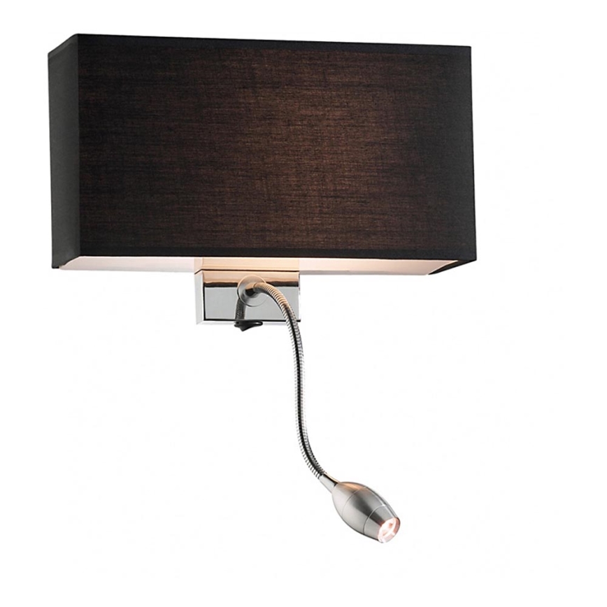 Ideal Lux - LED Εύκαμπτο φωτιστικό τοίχου HOTEL 1xE27/60W + LED/1,5W/230V