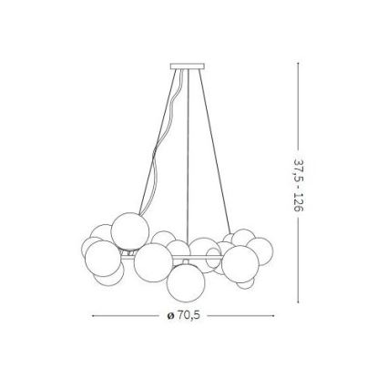 Ideal Lux - LED Κρεμαστό πολύφωτο DNA 25xG9/3,2W/230V