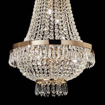 Ideal Lux - LED Κρυστάλλινο κρεμαστό φωτιστικό οροφής  CAESAR 12xG9/3W/230V διάμετρος 55 cm χρυσό
