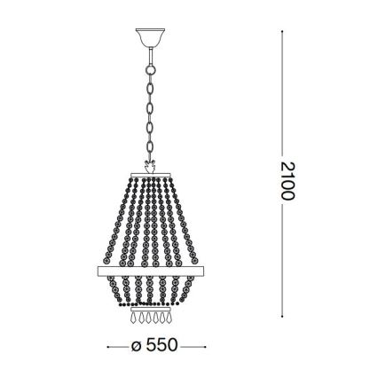 Ideal Lux - LED Κρυστάλλινο κρεμαστό φωτιστικό οροφής  CAESAR 12xG9/3W/230V διάμετρος 55 cm χρυσό