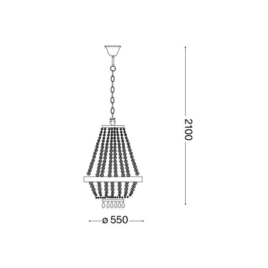 Ideal Lux - LED Κρυστάλλινο κρεμαστό φωτιστικό οροφής  CAESAR 12xG9/3W/230V διάμετρος 55 cm χρυσό