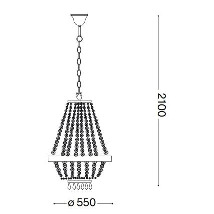 Ideal Lux - LED Κρυστάλλινο κρεμαστό φωτιστικό οροφής  CAESAR 12xG9/3W/230V διάμετρος 55 cm γυαλιστερό χρώμιο