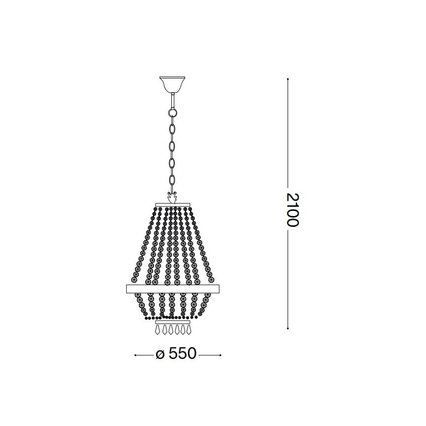 Ideal Lux - LED Κρυστάλλινο κρεμαστό φωτιστικό οροφής  CAESAR 12xG9/3W/230V διάμετρος 55 cm γυαλιστερό χρώμιο