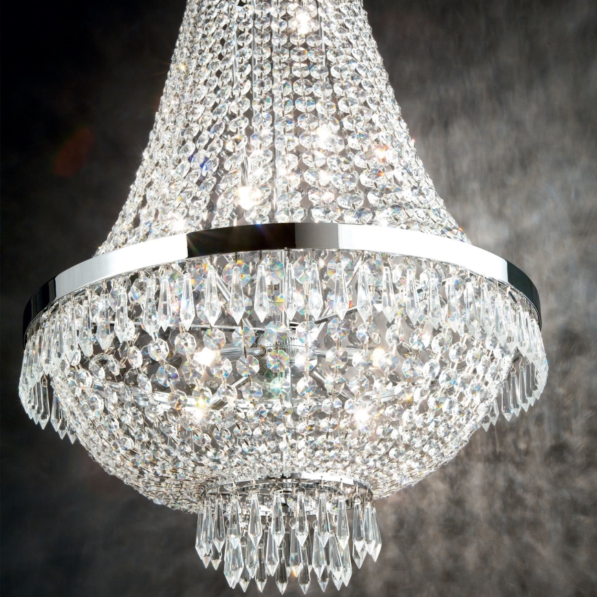 Ideal Lux - LED Κρυστάλλινο κρεμαστό φωτιστικό οροφής  CAESAR 6xG9/3W/230V διάμετρος 38 cm γυαλιστερό χρώμιο