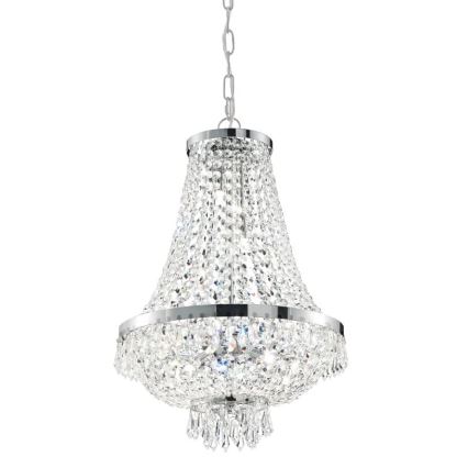 Ideal Lux - LED Κρυστάλλινο κρεμαστό φωτιστικό οροφής  CAESAR 6xG9/3W/230V διάμετρος 38 cm γυαλιστερό χρώμιο