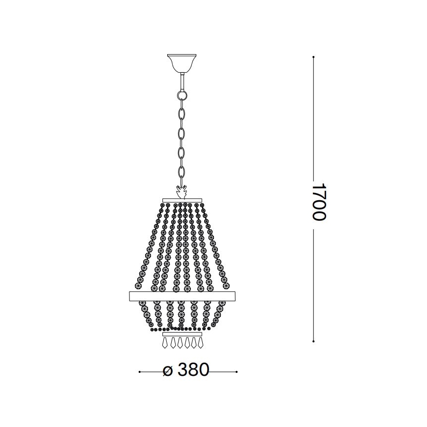 Ideal Lux - LED Κρυστάλλινο κρεμαστό φωτιστικό οροφής  CAESAR 6xG9/3W/230V διάμετρος 38 cm γυαλιστερό χρώμιο