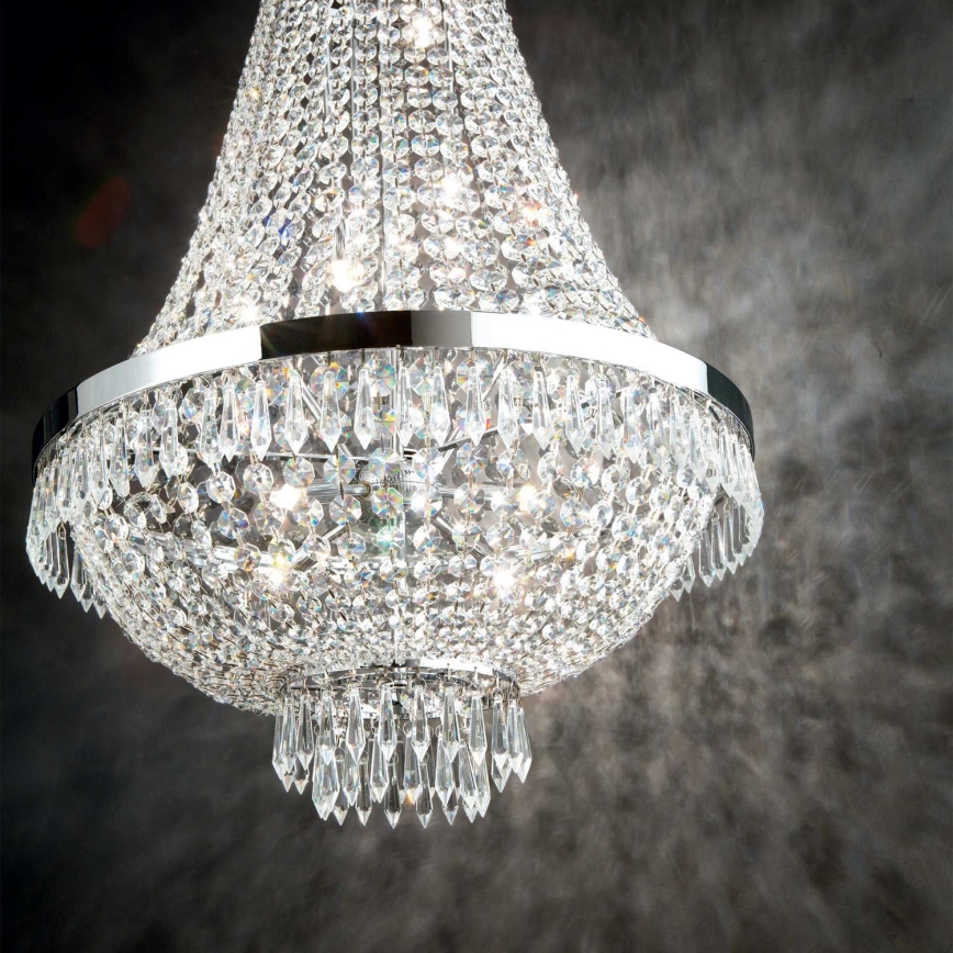 Ideal Lux - LED Κρυστάλλινο κρεμαστό φωτιστικό οροφής  CAESAR 9xG9/3W/230V διάμετρος 45 cm γυαλιστερό χρώμιο