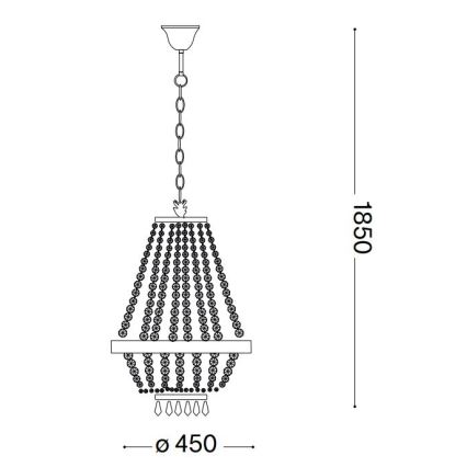 Ideal Lux - LED Κρυστάλλινο κρεμαστό φωτιστικό οροφής  CAESAR 9xG9/3W/230V διάμετρος 45 cm γυαλιστερό χρώμιο