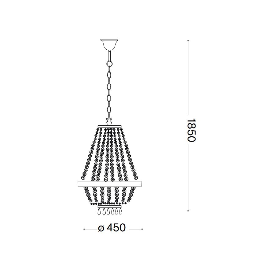 Ideal Lux - LED Κρυστάλλινο κρεμαστό φωτιστικό οροφής  CAESAR 9xG9/3W/230V διάμετρος 45 cm γυαλιστερό χρώμιο