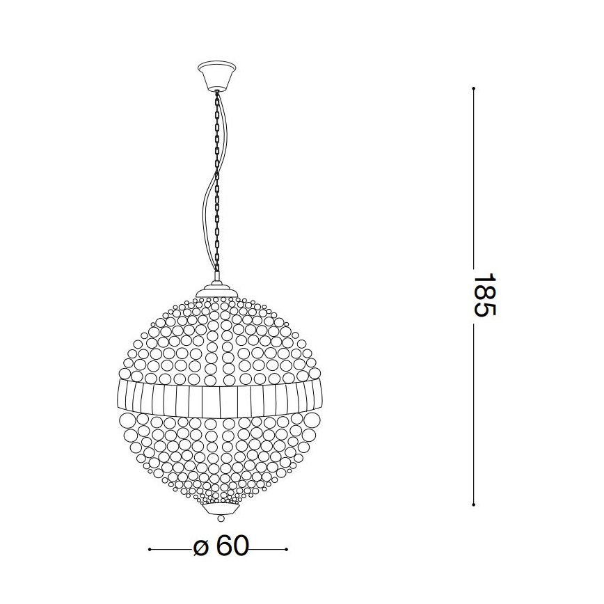 Ideal Lux - LED Κρυστάλλινο κρεμαστό φωτιστικό οροφής  LUXOR 12xG9/3W/230V διάμετρος 60 cm διαφανές
